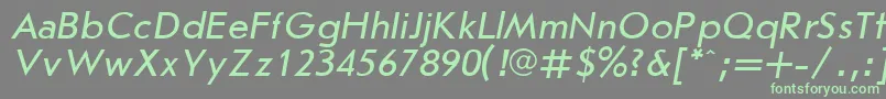 JournalSansserifItalic.001.001 Font – Green Fonts on Gray Background