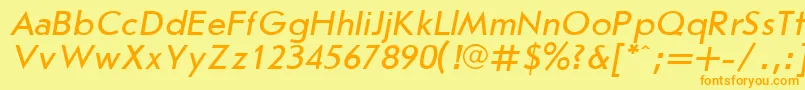 Fonte JournalSansserifItalic.001.001 – fontes laranjas em um fundo amarelo