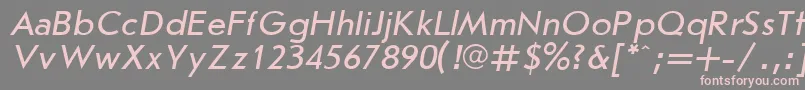 JournalSansserifItalic.001.001-fontti – vaaleanpunaiset fontit harmaalla taustalla