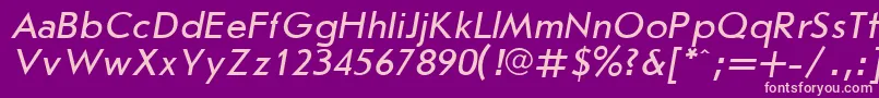JournalSansserifItalic.001.001 Font – Pink Fonts on Purple Background