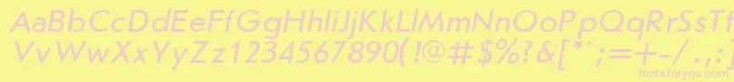 JournalSansserifItalic.001.001 Font – Pink Fonts on Yellow Background