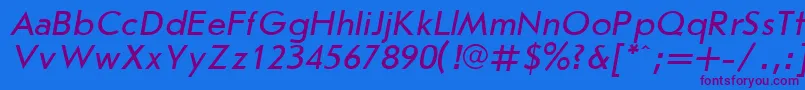 Шрифт JournalSansserifItalic.001.001 – фиолетовые шрифты на синем фоне
