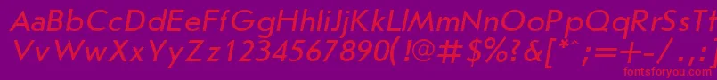 Шрифт JournalSansserifItalic.001.001 – красные шрифты на фиолетовом фоне