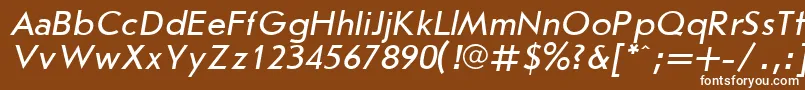 Шрифт JournalSansserifItalic.001.001 – белые шрифты на коричневом фоне