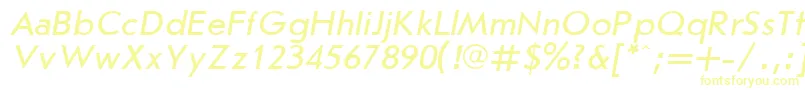 JournalSansserifItalic.001.001-fontti – keltaiset fontit valkoisella taustalla