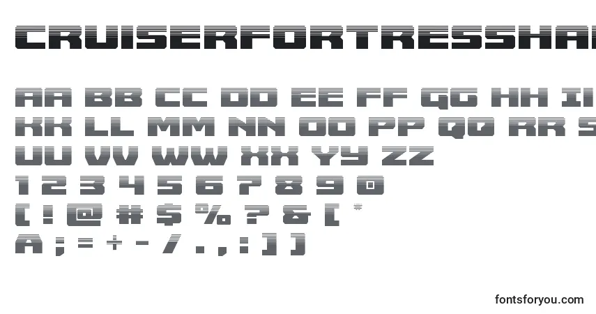 A fonte Cruiserfortresshalf – alfabeto, números, caracteres especiais