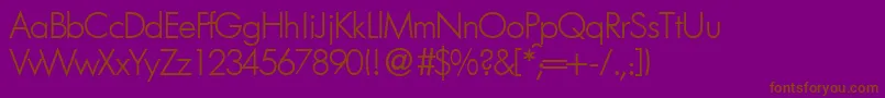 Fonte FunctiontwolightRegular – fontes marrons em um fundo roxo