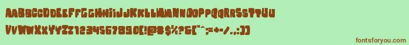 Шрифт Nobodyhomeexpand – коричневые шрифты на зелёном фоне