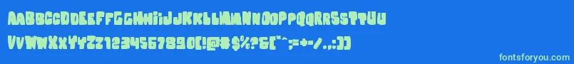 Nobodyhomeexpand Font – Green Fonts on Blue Background