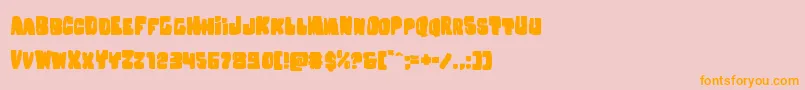 Nobodyhomeexpand-Schriftart – Orangefarbene Schriften auf rosa Hintergrund