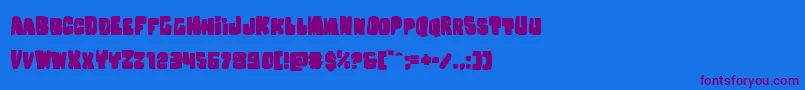 Nobodyhomeexpand Font – Purple Fonts on Blue Background