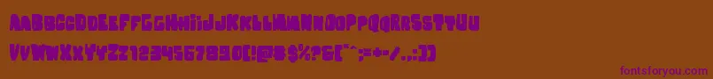 Nobodyhomeexpand-Schriftart – Violette Schriften auf braunem Hintergrund