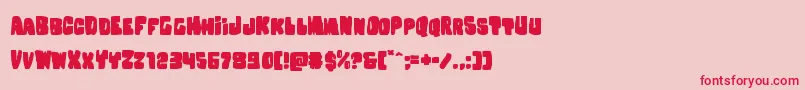 Fonte Nobodyhomeexpand – fontes vermelhas em um fundo rosa