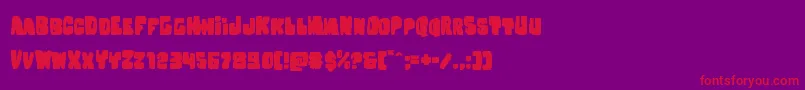 Nobodyhomeexpand-Schriftart – Rote Schriften auf violettem Hintergrund