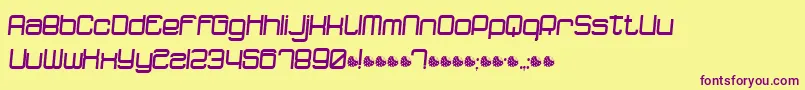 DopenakedfoulRelaxed Font – Purple Fonts on Yellow Background