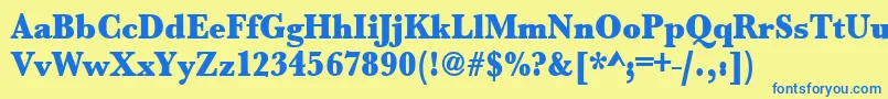 Urwbaskertultbolextnar Font – Blue Fonts on Yellow Background