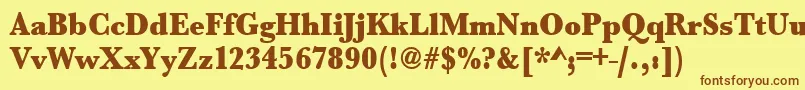 Urwbaskertultbolextnar Font – Brown Fonts on Yellow Background