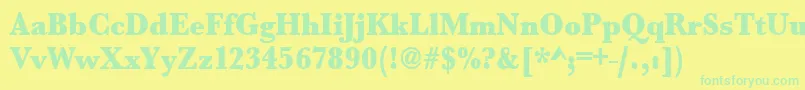 Urwbaskertultbolextnar Font – Green Fonts on Yellow Background