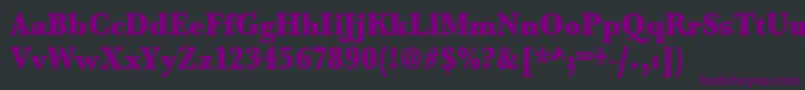 Czcionka Urwbaskertultbolextnar – fioletowe czcionki na czarnym tle