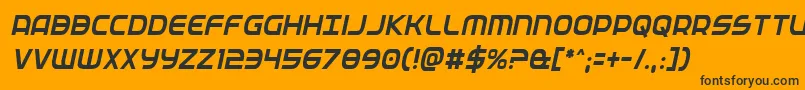 Fedservicecondital Font – Black Fonts on Orange Background