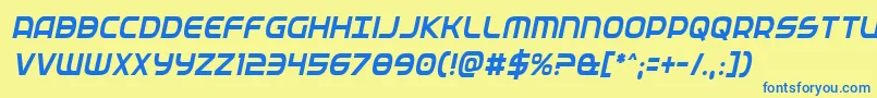 Fedservicecondital Font – Blue Fonts on Yellow Background