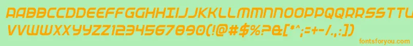 Fedservicecondital Font – Orange Fonts on Green Background