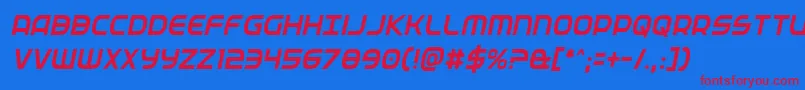 Fedservicecondital Font – Red Fonts on Blue Background