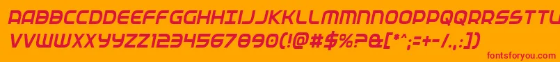 Fedservicecondital Font – Red Fonts on Orange Background