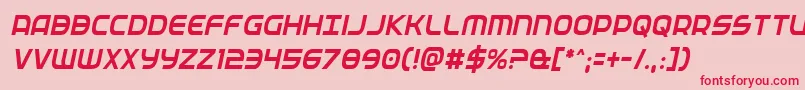 Fedservicecondital-Schriftart – Rote Schriften auf rosa Hintergrund