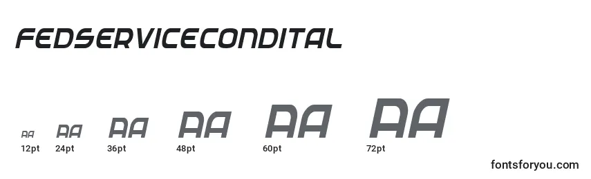 Размеры шрифта Fedservicecondital
