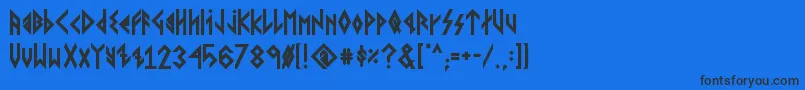 VikingYoungerRunesBold Font – Black Fonts on Blue Background