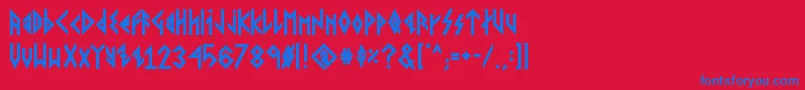 Подробнее о шрифте VikingYoungerRunesBold Шрифт VikingYoungerRunesBold – синие шрифты на красном фоне