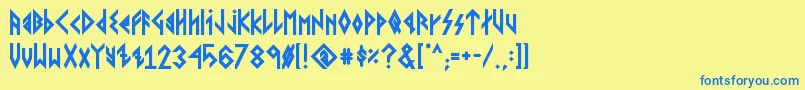 More about VikingYoungerRunesBold Font VikingYoungerRunesBold Font – Blue Fonts on Yellow Background