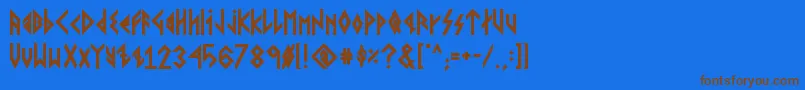 VikingYoungerRunesBold Font – Brown Fonts on Blue Background
