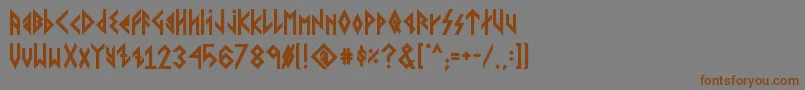 Czcionka VikingYoungerRunesBold – brązowe czcionki na szarym tle