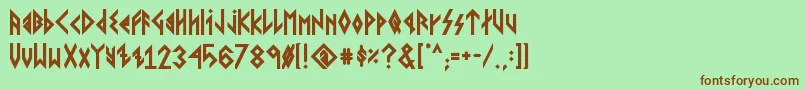 VikingYoungerRunesBold Font – Brown Fonts on Green Background