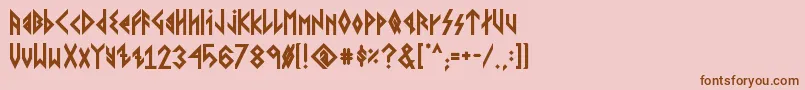 VikingYoungerRunesBold Font – Brown Fonts on Pink Background