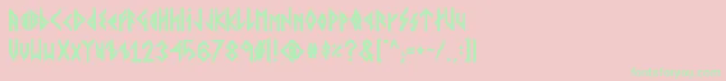 VikingYoungerRunesBold Font – Green Fonts on Pink Background