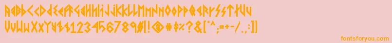 VikingYoungerRunesBold Font – Orange Fonts on Pink Background