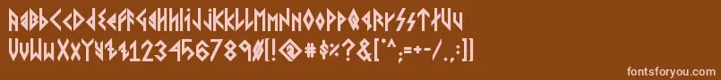 VikingYoungerRunesBold Font – Pink Fonts on Brown Background