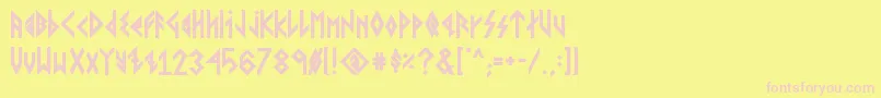 VikingYoungerRunesBold Font – Pink Fonts on Yellow Background