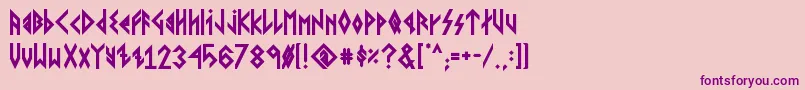 VikingYoungerRunesBold Font – Purple Fonts on Pink Background