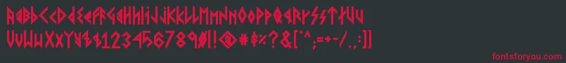 Saiba mais sobre a fonte VikingYoungerRunesBold Fonte VikingYoungerRunesBold – fontes vermelhas em um fundo preto