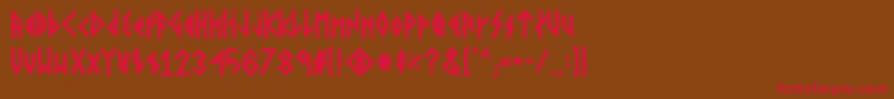 VikingYoungerRunesBold Font – Red Fonts on Brown Background