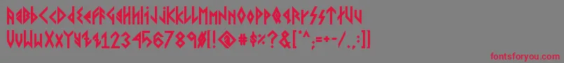 VikingYoungerRunesBold Font – Red Fonts on Gray Background