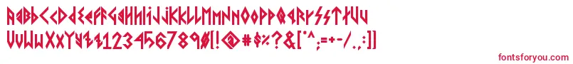 フォントVikingYoungerRunesBold – 白い背景に赤い文字