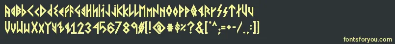 VikingYoungerRunesBold Font – Yellow Fonts on Black Background