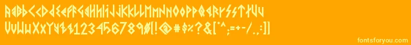 fuente VikingYoungerRunesBold – Fuentes Amarillas Sobre Fondo Naranja