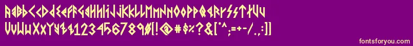 VikingYoungerRunesBold Font – Yellow Fonts on Purple Background
