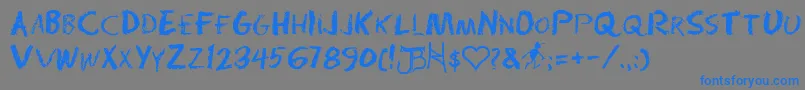 RadiumDayAfterJ Font – Blue Fonts on Gray Background